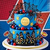 Spider Cake Topper Superhero Themed Birthday Decorations | Superhero Birthday Cake Decoration Superhero Party Favors Cupcake Cake Decoration Spider Cake Decoration