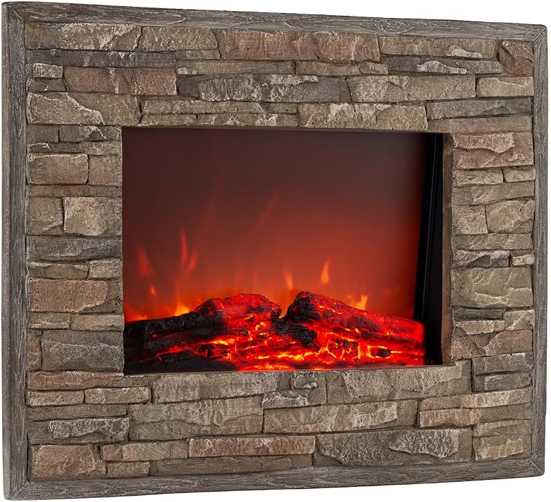 KLARSTEIN Alpbach Electric Fireplace 1800W Stone Effect Resin Frame Realistic