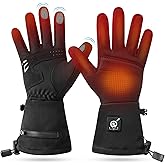 Upgraded Heated Glove Liners for Men Women, Rechargeable Electric Battery Heated Gloves Windproof Winter Glove Liners Thin Gloves Hand Warmer for Ski Snowboarding Hunting