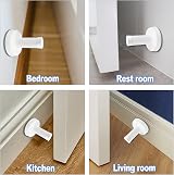 Northern Brothers 6 Pack Door Stop, Wall Mounted White Noise Dampening Rubber view 3