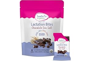 Sweetie Pie Organics Fruit & Nut Lactation Bites for Breastfeeding Support and Increasing Breast Milk Supply*, Fenugreek-Free, Natural Galactagogues – Chocolate Sea Salt, 6 Count