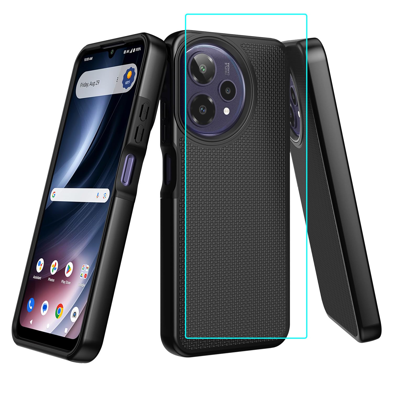 Lozeguyc for Cricket Icon Plus 2026 Phone Case/AT&T Verge 2 Case with Screen Protector,Dual Layer Heavy Duty Military Grade Shockproof Corner Cover for Cricket Icon Plus 2026 Black