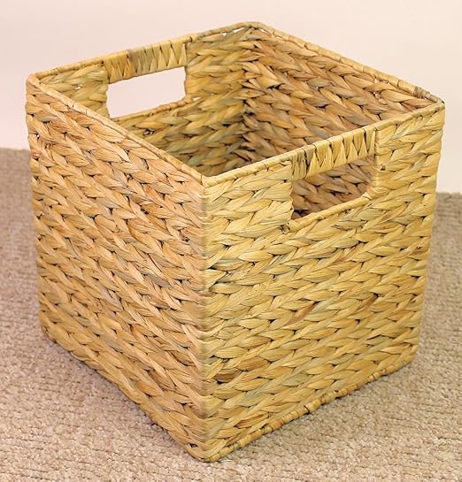 Regalkorb , Schrankkorb , Ablagekorb Wasserhyazinthe , Gr. 24,5 x 24,5
