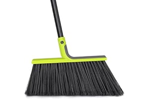 TidyBliss Outdoor Broom Heavy Duty, 56 inches Tall Commercial Soft Bristle Angle Brush for Sweeping Outside Patio Garden Porc