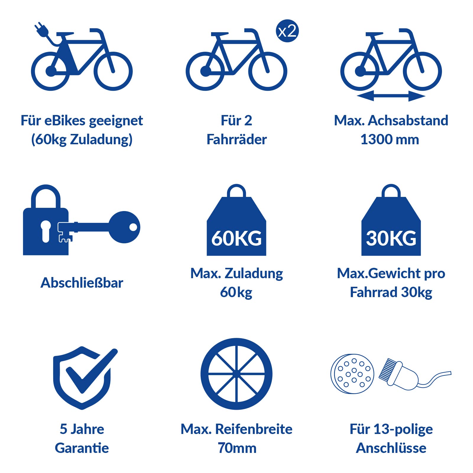 Westfalia Bikelander Fahrradträger für die Anhängerkupplung | Kupplungsträger für 2 Fahrräder | E-Bike geeignet | zusammenklappbar | LED-Hybrid-Leuchten 3
