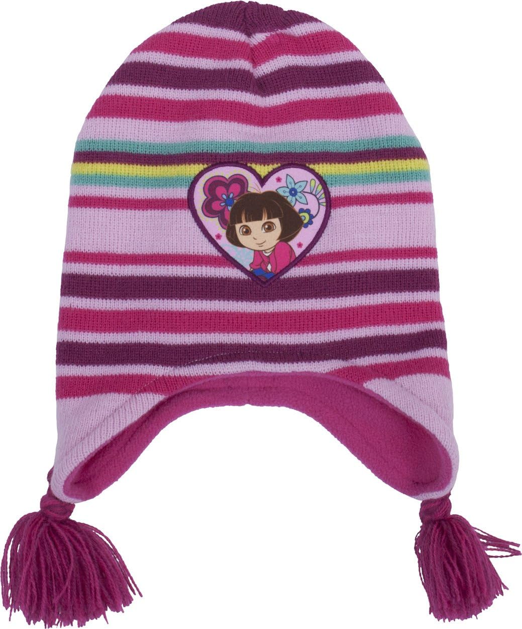 Dora The Explorer Multi Color Striped Knit Hat - Toddler