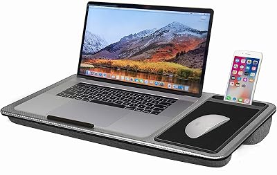 SEFFO Lap Desk Laptop Stand with Cushion, Mouse Pad & Phone Holder 15.6"