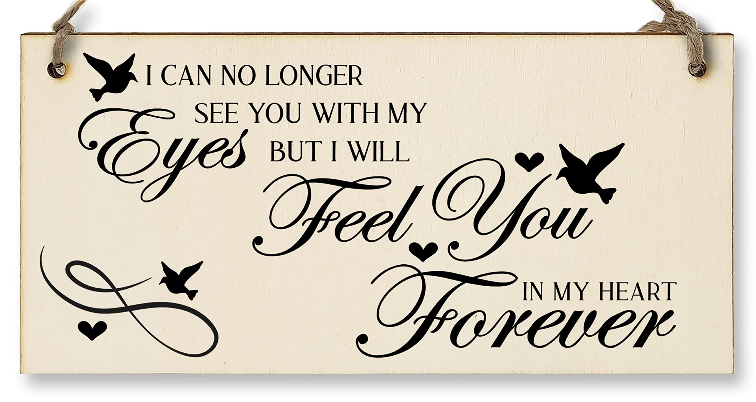 The Plum Penguin No Longer See You Feel You in my Heart Forever Sympathy Memory Handmade Wooden Hanging Wall Plaque Sentimental Gift