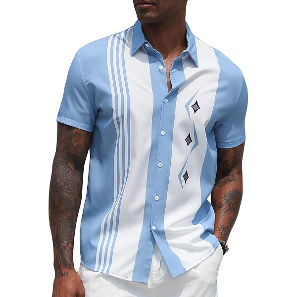 Chemise Poche Poitrine Chemise Manches Courtes LucaSng Pour Homme - Jean Bleu Clair, Coupe Standard Et Poche Poitrine Chemise Jean Homme