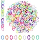 UHOMENY 500Pcs Acrylic Linking Rings, Assorted Candy Colors Open Linking Rings Oval Quick Link Ring Connectors for DIY Purse Eyeglass Pocket Lanyard Chains Making
