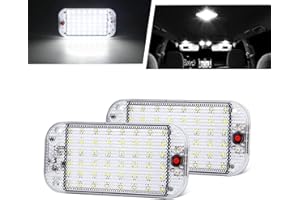 TIPHOPE 2 PCS LED Interior Ceiling Lights for RV, 12-85V 48 LEDs Super Bright Dome Light With On/Off Switch, Surface Mount Ca