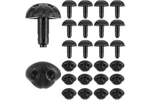GORGECRAFT 50Pcs Plastic Dog Nose 15mm Black Safety Doll Noses Craft Sew Teddy Bear Animal Crochet Noses Doll Making Supplies