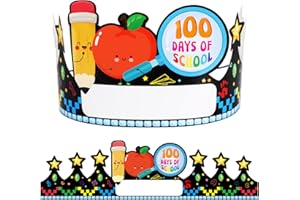 WhatSign 100th Day of School Crown 100 Days of School Paper Crowns for Kids 24Pcs 100th Day of School Decorations Paper Crown
