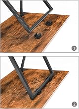 HOOBRO Side Table 2 Set Folding Tables Industrial Rustic Brown EBF25BZ01 view 7