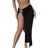 SHENHE Women's Sarong Swimsuit Coverups Starfish High Slit Beach Maxi Skirt Bathing Suit Cover Up