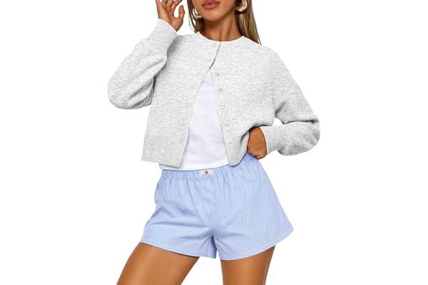 Trendy Trendy Queen Cropped Cardigan Sweaters for Women Fall Fashion Clothes 2026 | Lightweight Knit Button-Do