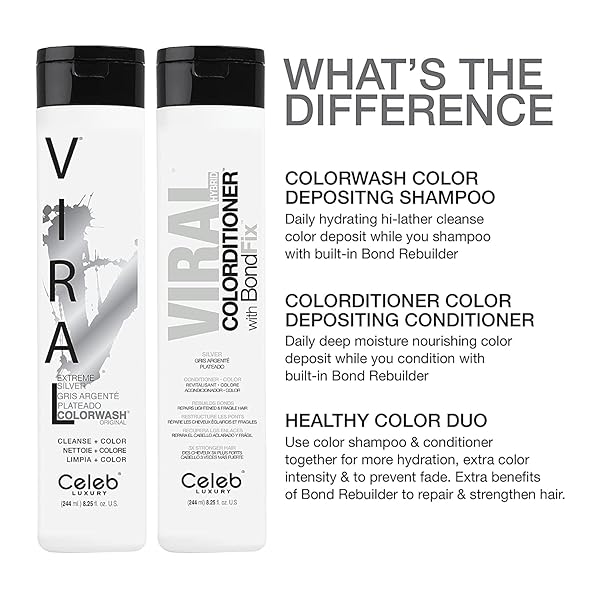 CELEB LUXURY INTENSE COLOR DEPOSITING COLORCONDITIONER CONDITIONER + BONDFIX BOND REBUILDER, VEGAN, SUSTAINABLY SOURCED PLANT-BASED, SEMI-PERMANENT, VIRAL AND GEM LITES COLORCONDITIONERS