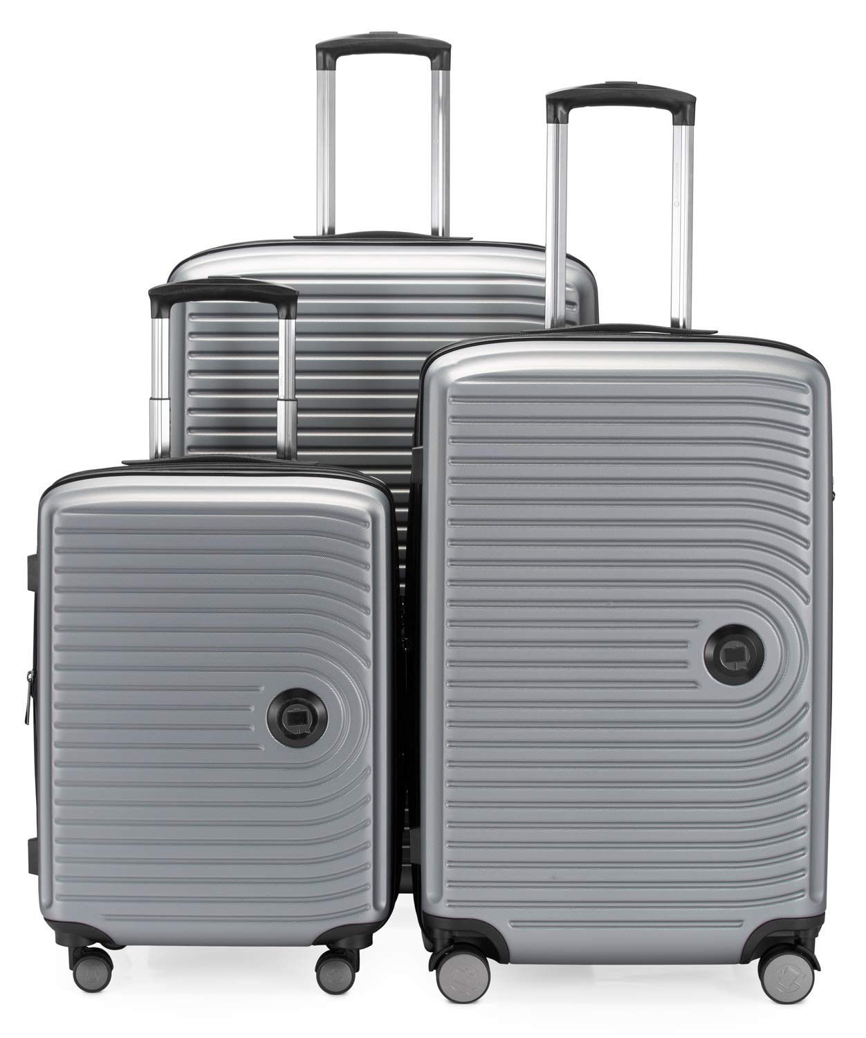 Hauptstadtkoffer Mitte - Set of 3 Suitcases - Hand Luggage Suitcase 55 cm, Medium Suitcase 68 cm + Large Travel Suitcase 77 cm, Hard Shell ABS, TSA, Matt Silver