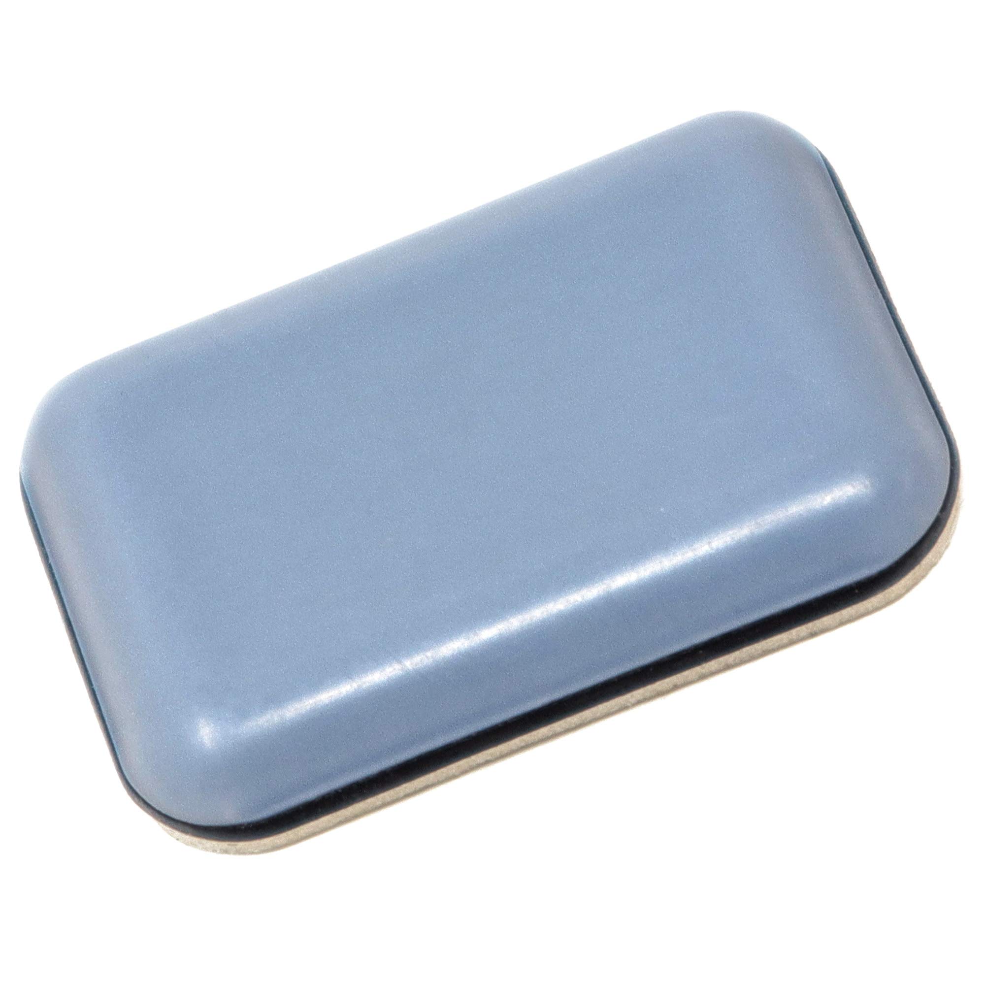 Adsamm® / 16 x PTFE glides | 0,94'' x 1,34'' (24x34 mm) | grey-blue | angular | Premium quality self-adhesive furniture sliders by Adsamm®