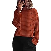 PRETTYGARDEN Womens Sweaters Fall 2026 Casual Long Sleeve Crewneck Button Loose Winter Knit Pullover Sweater Tops