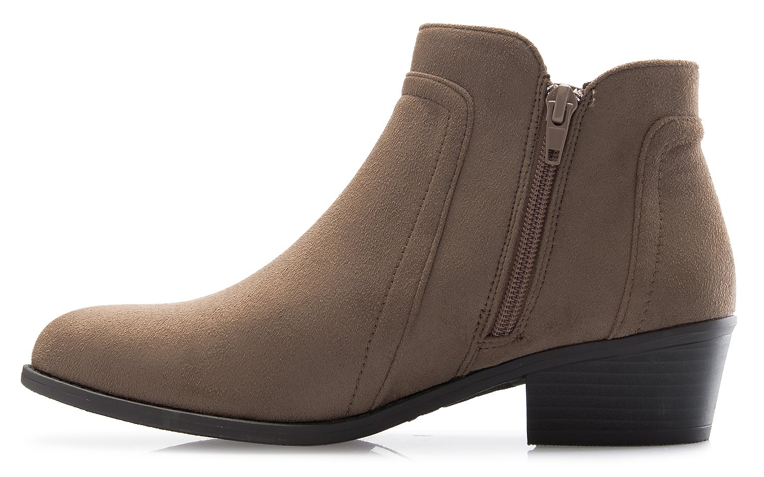 Olivia K Women's Classic Faux Suede Elastic Ankle Bootie Side Zipper Closure - Image 5