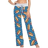 JHKKU Women's Pajama Lounge Pants Casual Drawstring Loose Sleepwear Cozy Stretch Pants Wide Leg