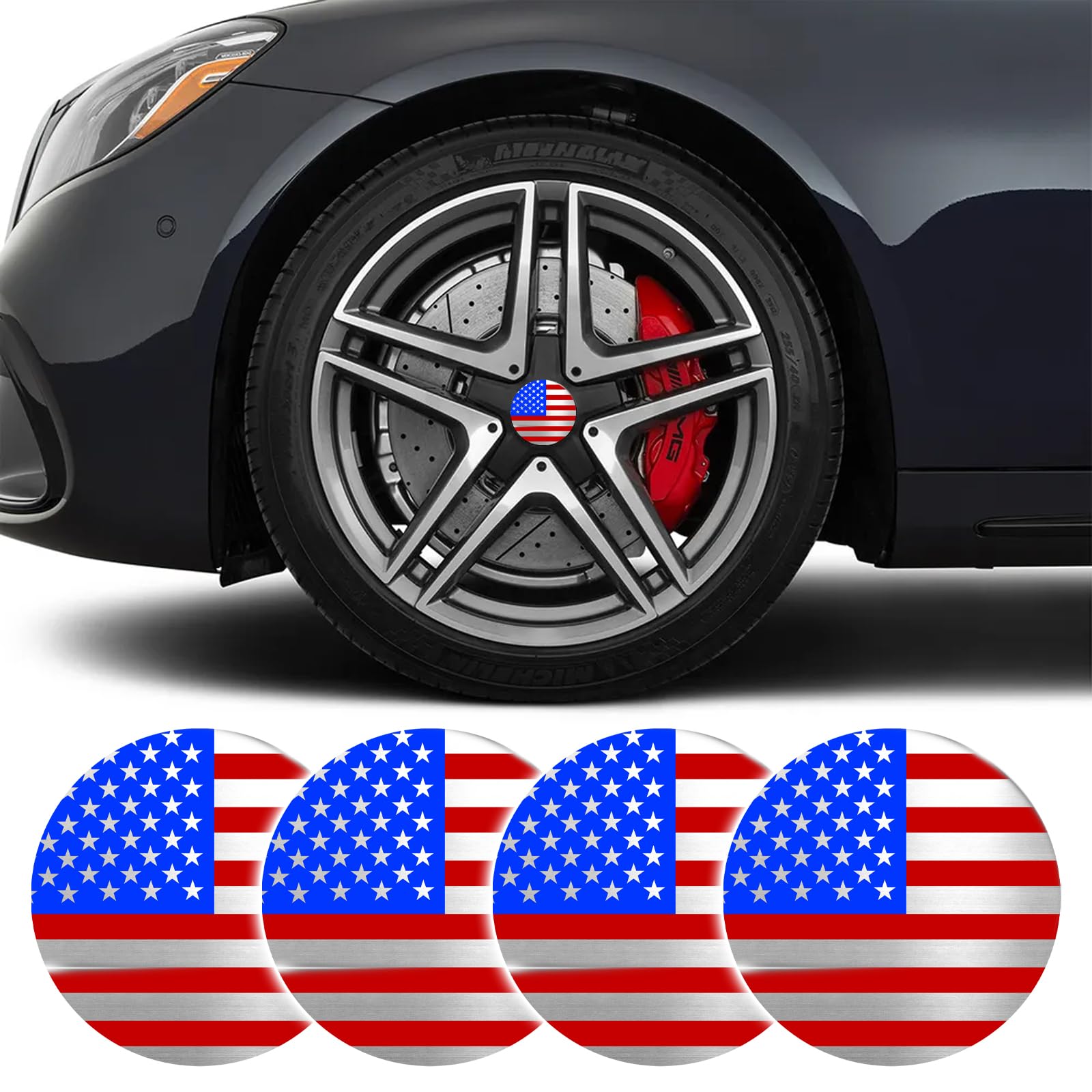 Mua 4PCS TRD Center Caps Stickers, American Flag Wheel Center Caps Rim ...