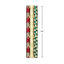 Hallmark Foil Christmas Wrapping Paper with Cut