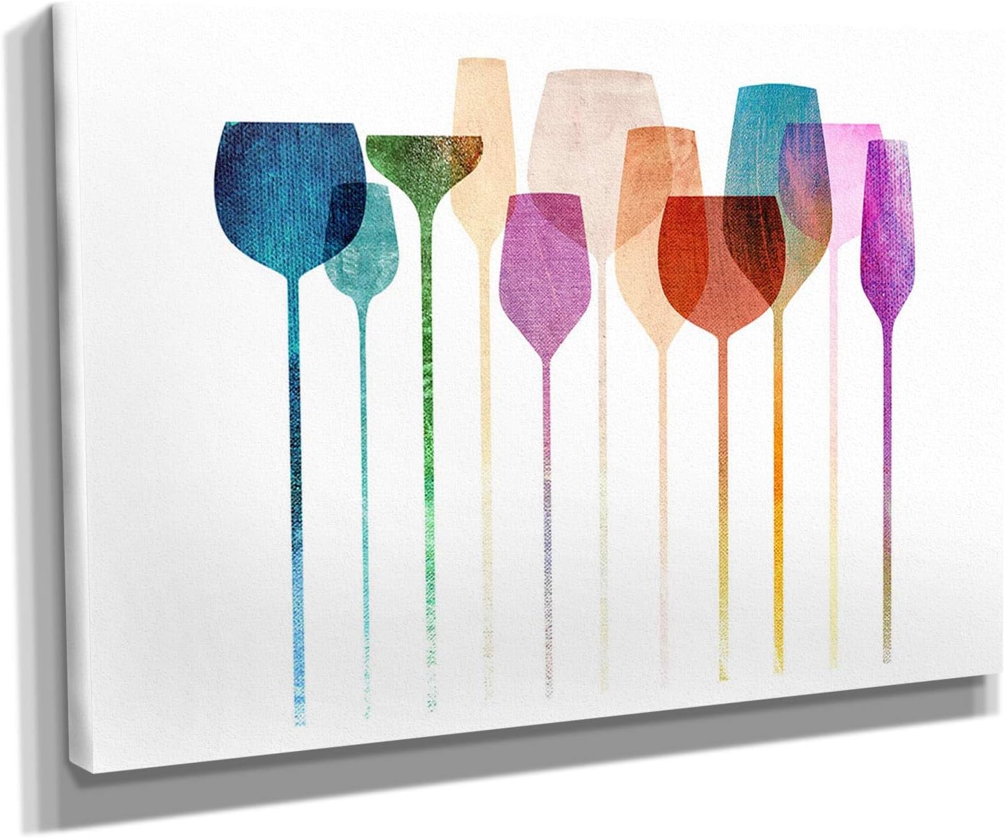 Wine Glasses Kitchen Canvas Art Wall Art Home Decor (18in x