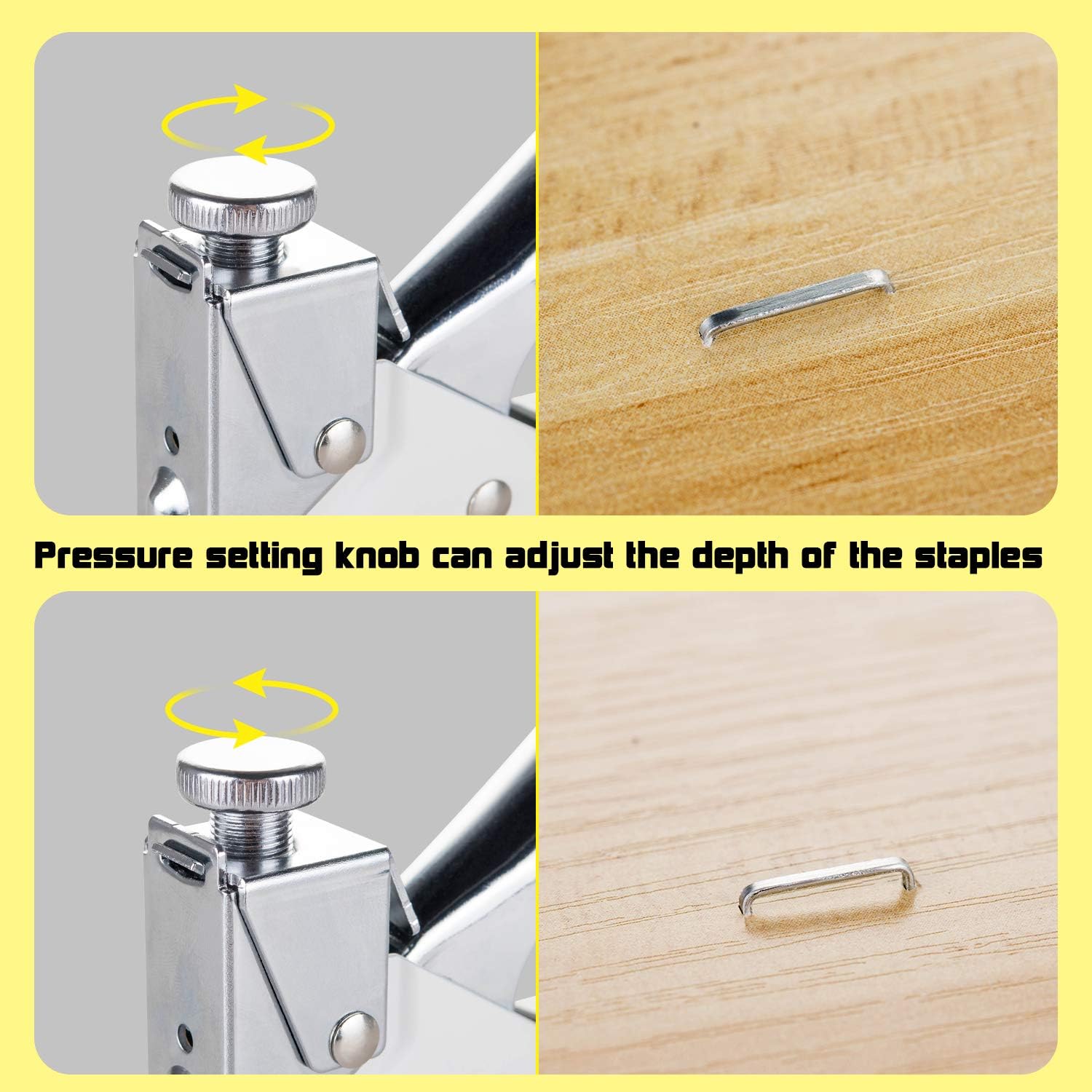 WETOLS Staple Gun, Heavy Duty Staple Gun, 3 in 1 Manual Nail Gun with 2400 Staples(D, U and T-Type), for Upholstery, Material Repair, Carpentry, Decoration, Furniture, DIY - DY808 - - 