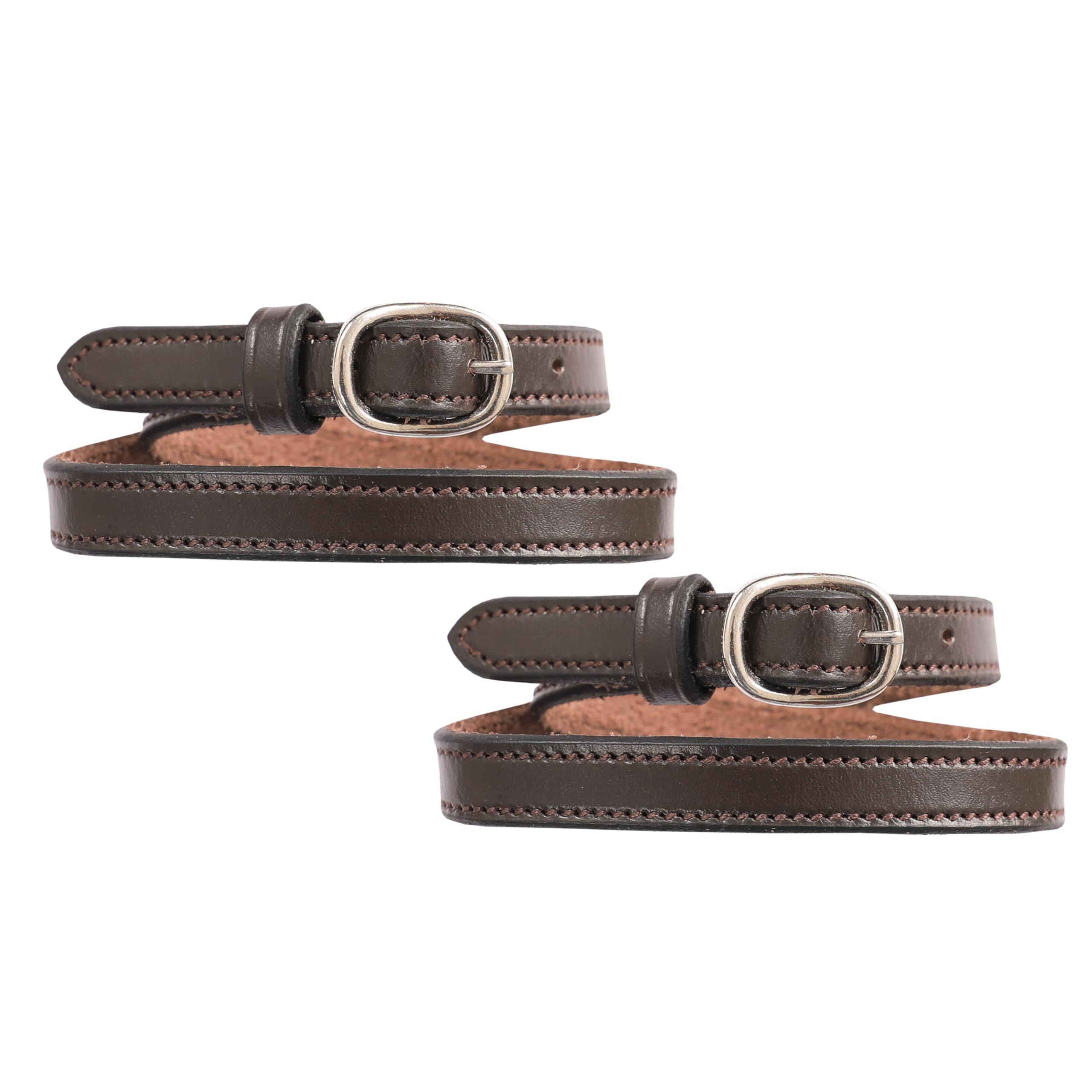 ExionPro Exion English Spur Straps for Horse Riding – Genuine Leather Adjustable Pair for Men & Women – Durable Boot & Spur Straps – Black, Havana Brown, Oak Brown