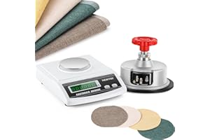 NEWTRY 600g/0.01g Electronic Fabric GSM Weight Scale with a 0-2mm Disc Sampler Cloth Cutter for Textile Paper Non-Woven Fabri
