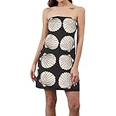 TERIVEEK Women Strapless Tube Mini Dress Boho Floral Print Sleeveless Backless Short Dress Summer Going Out Beach Sundress