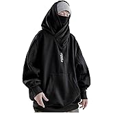Niepce Inc Streetwear Men's Oversized Heavyweight Hoodie with Neck Gaiter