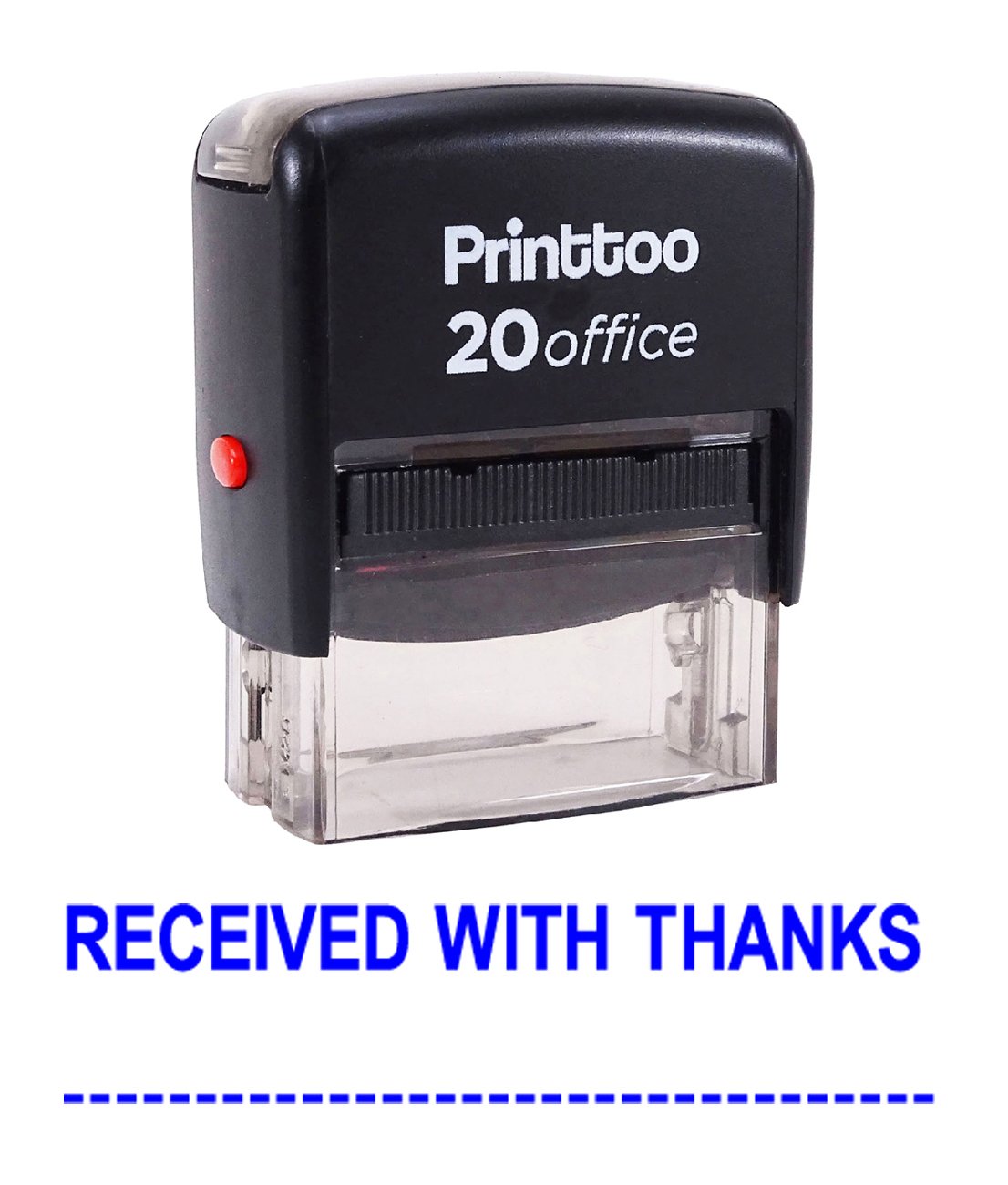 Printtoo Received with Thanks Self Inking Rubber Stamp Office Stationary Custom Stamp-Blue