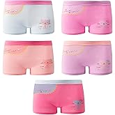 SYDMXWZ Girls Cotton Underwear Soft Boy Shorts Kids Boxer Briefs Panties(Pack of 5)
