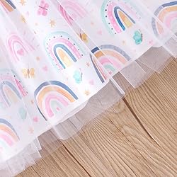Girls Tulle Dress Rainbow Tutu Dress Summer Casual