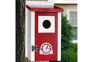 SISTERBIRD Bird Houses for Outside, Claret-Red Bird House, Bluebird Houses for Outside, Garden Decoration Birdhouses for Outdoors, Bluebird Finch Swallow Wren Chickadee