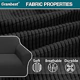 Granbest High Stretch 2 Seater Sofa Cover Universal Jacquard Black view 4
