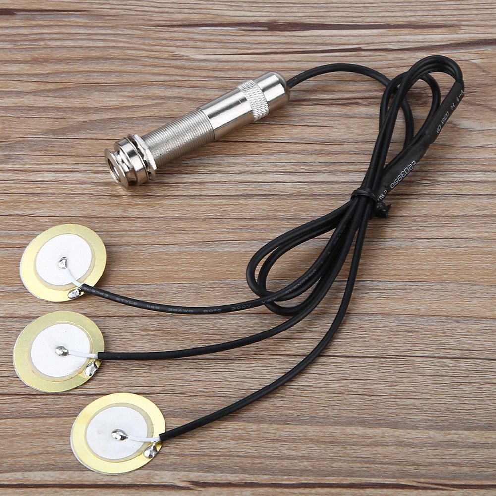 Tbest Strings replacement for Acoustic Instrument,Guitar Pickup 300-1 Prewired Pickup Piezo Amplifier Transducer Self Adhesive replacement for Guitar Parts