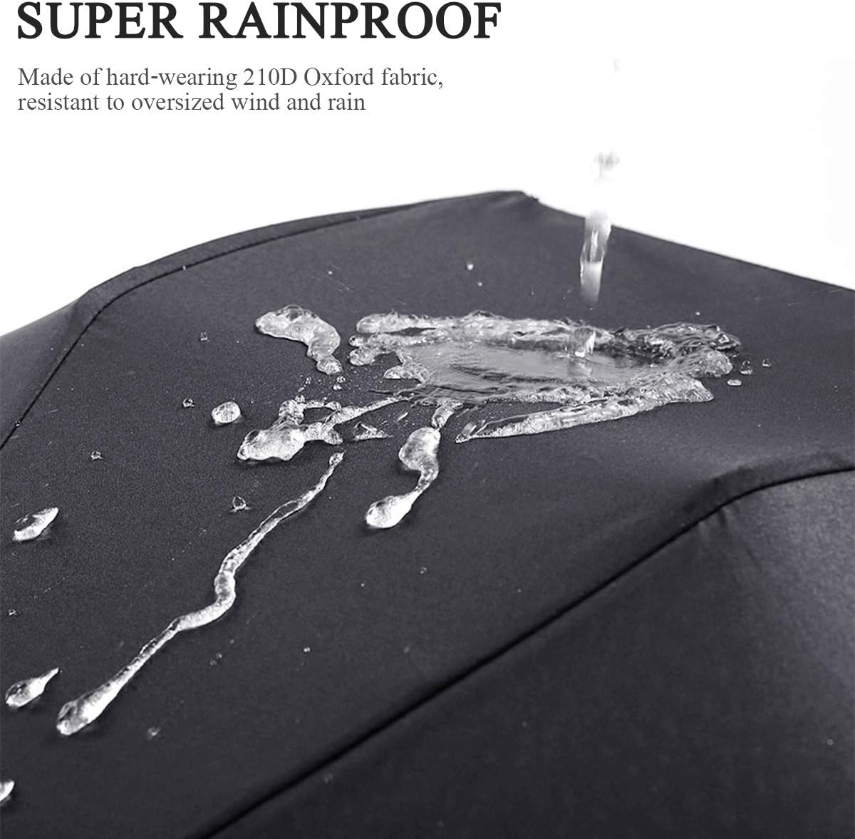 DORRISO Mens Auto Open/Close Folding Umbrella Windproof Travel Umbrella Portable Compact Travel Business Anti-uv Sun Umbrella Slip-Proof Handle Rain Umbrella Black - Image 5