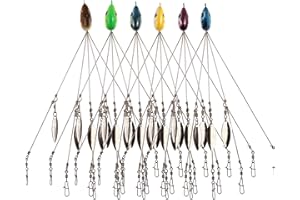 KULPORT Alabama Rig for Bass Fishing - 6PCS Umbrella A-Rig Lure with 4 Willow Leaf Blades, Freshwater/Saltwater Swimbait for Trout, Perch, Walleye