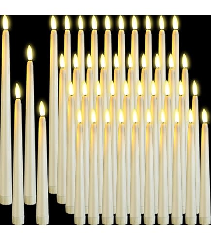 Juego De 6 Velas Cónicas Sin Llaa Doradas Con Teporizador Reoto