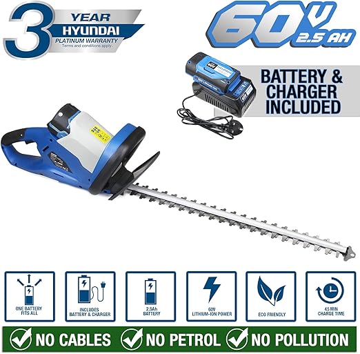 hyundai cordless hedge trimmer