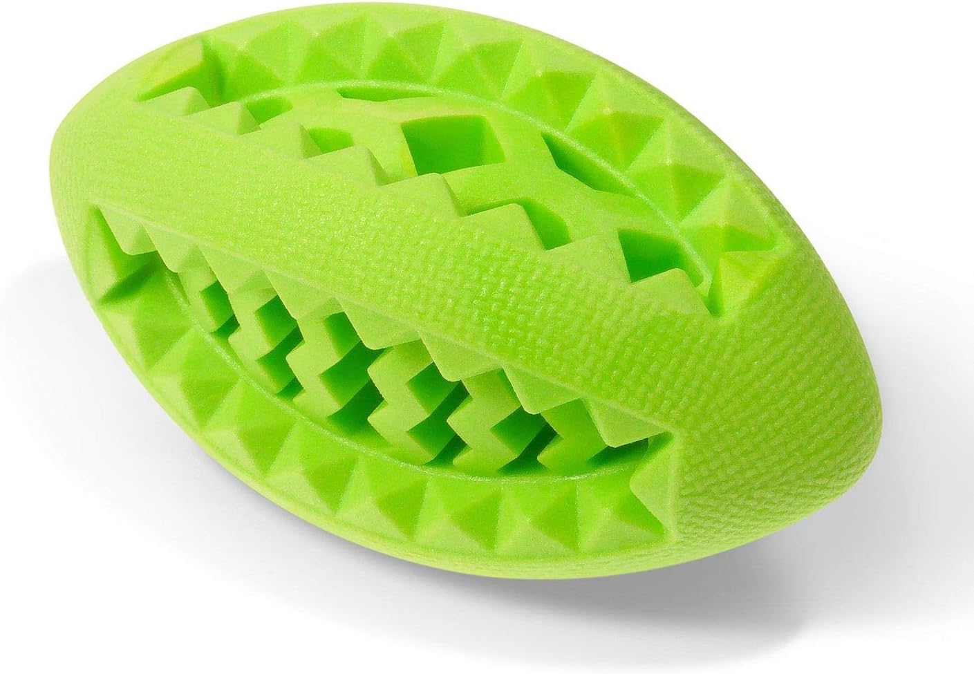 Dog Treat Ball - Soft Rubber Toy Football, Dental Treat and Bite Resistant, Durable Non-Toxic, Training Toy for Small and Medium Dog Puppy - 5", Green