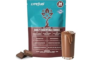 LyfeFuel All-in-One Essentials Nutrition Shake | Complete Meal Replacement Powder | 50+ Superfood Blend, 18g Plant-Based Protein - Chocolate, 24 Servings
