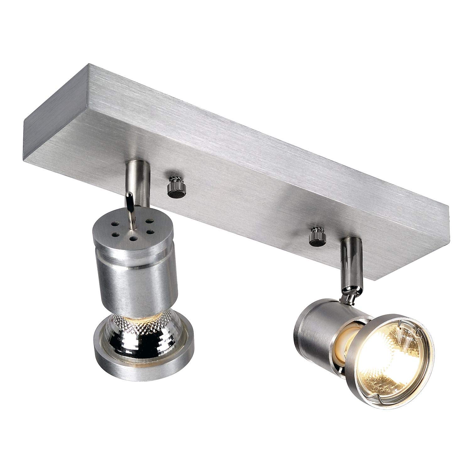 SLV Wall and Ceiling-Mounted Light SOUVEREEN II QPAR51 / Ceiling and Wall Lighting Inside, Surface-Mounted Light, Wall-Mounted Light, Ceiling Spotlight / 75W Aluminium