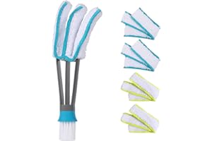 SetSail Blind Duster, Window Cleaner Duster Brush with 5 Microfiber Sleeves, Cleaning Tools for Vertical Blinds Air Conditioner Dust Ceiling Fans Dust Collector