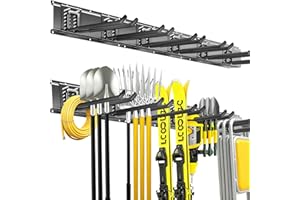 CRXCRC Garage Organization, 48inch Heavy Duty Garden Tool Organizr Wall Mount, With 6 Straight hooks For Home, Garage, Outdoo