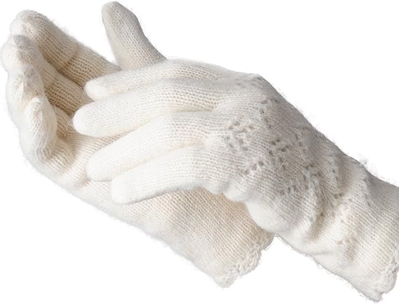 Amazon Co Jp Glov ミトン ニットミトン手袋 レディース ニット 手袋 グローブ 手ぶくろ 冬 保温 暖かい 毛糸てぶくろ 5本指 Gcg7 ホワイト 服 ファッション小物